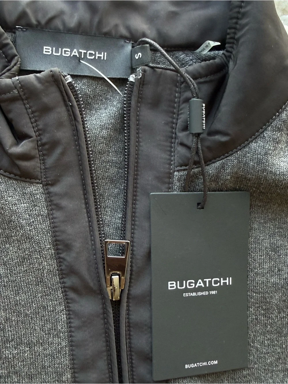 NWT Bugatchi Men's Grey Quarter-Zip Sweater Size Small